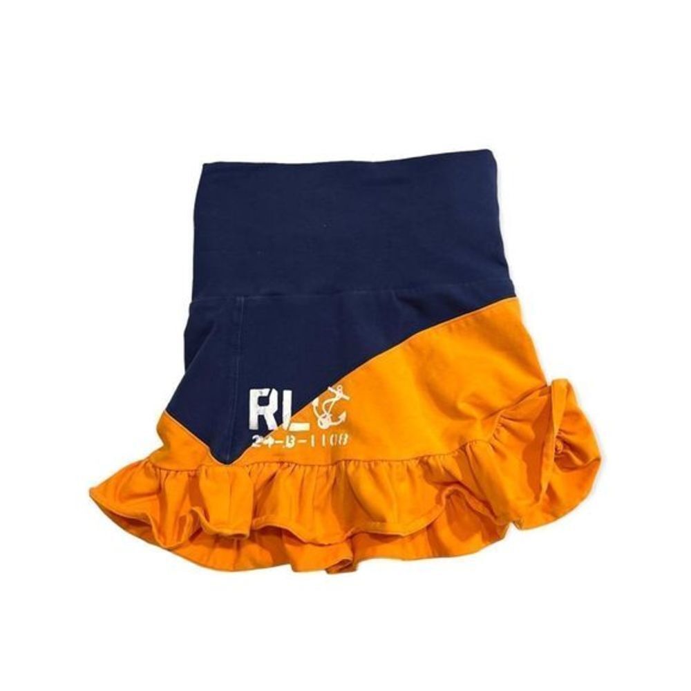Ralph Lauren Tennis Skirt athletic Skort Two tone navy blue orange 2T toddler